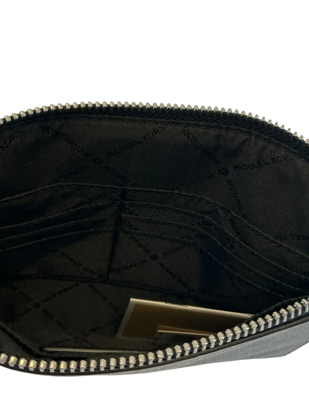 Michael Kors Jet Set Travel XL Zip Clutch Wristlet Black/Dark Gray MK Logo